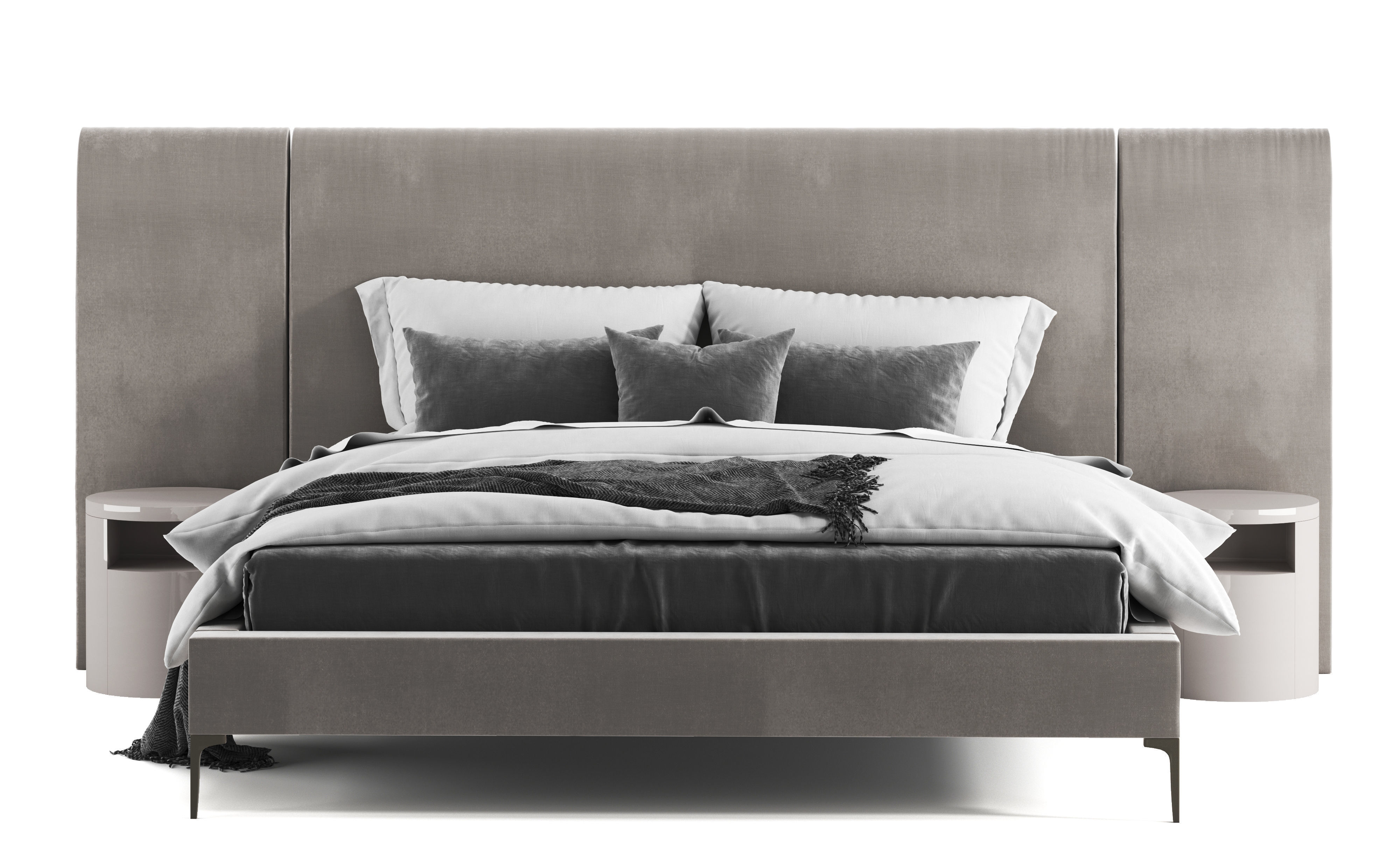 West Elm Andes Wide Bed 3D model_2