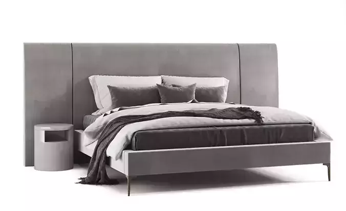West Elm Andes Wide Bed 3D model