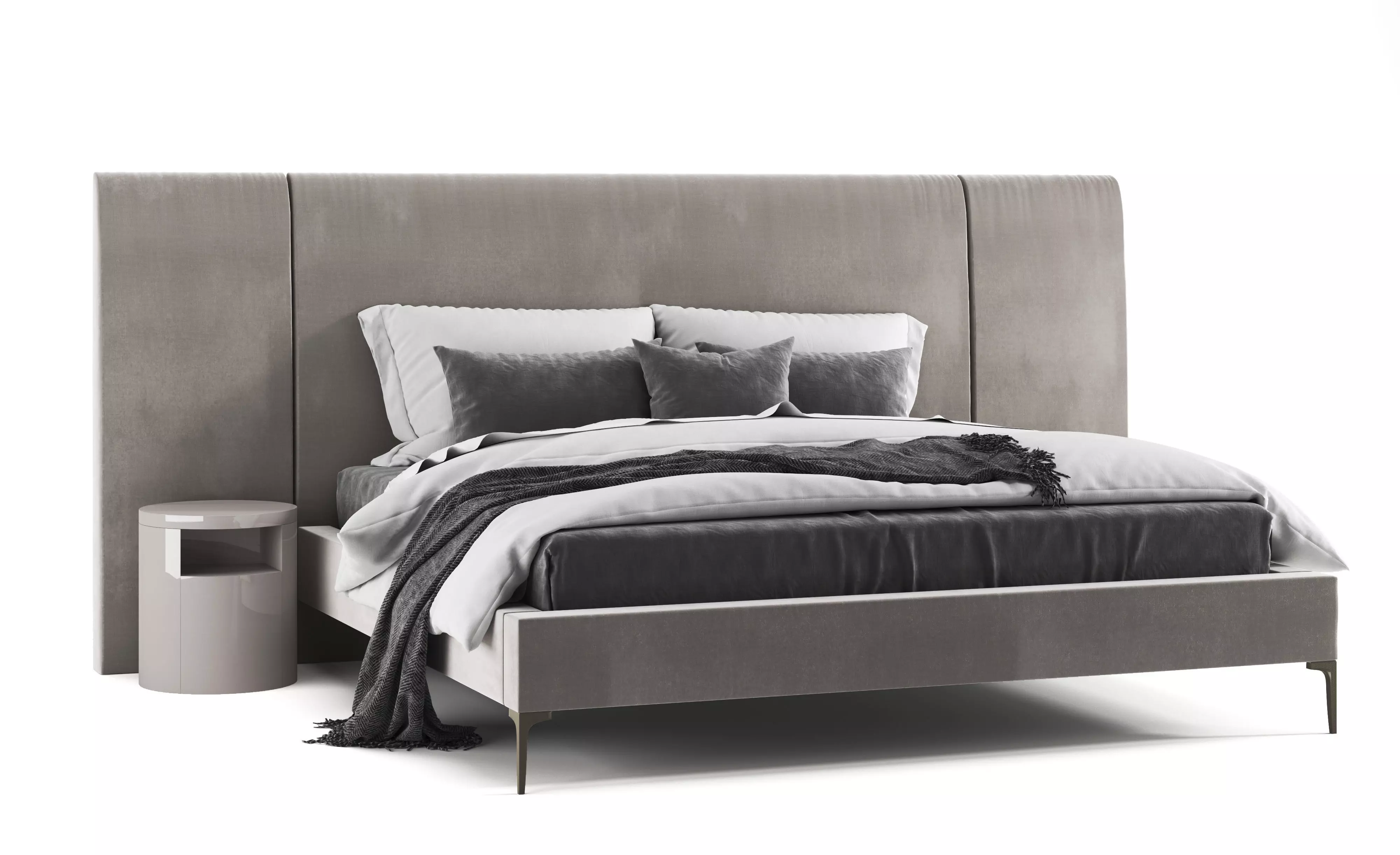 West Elm Andes Wide Bed 3D model_0