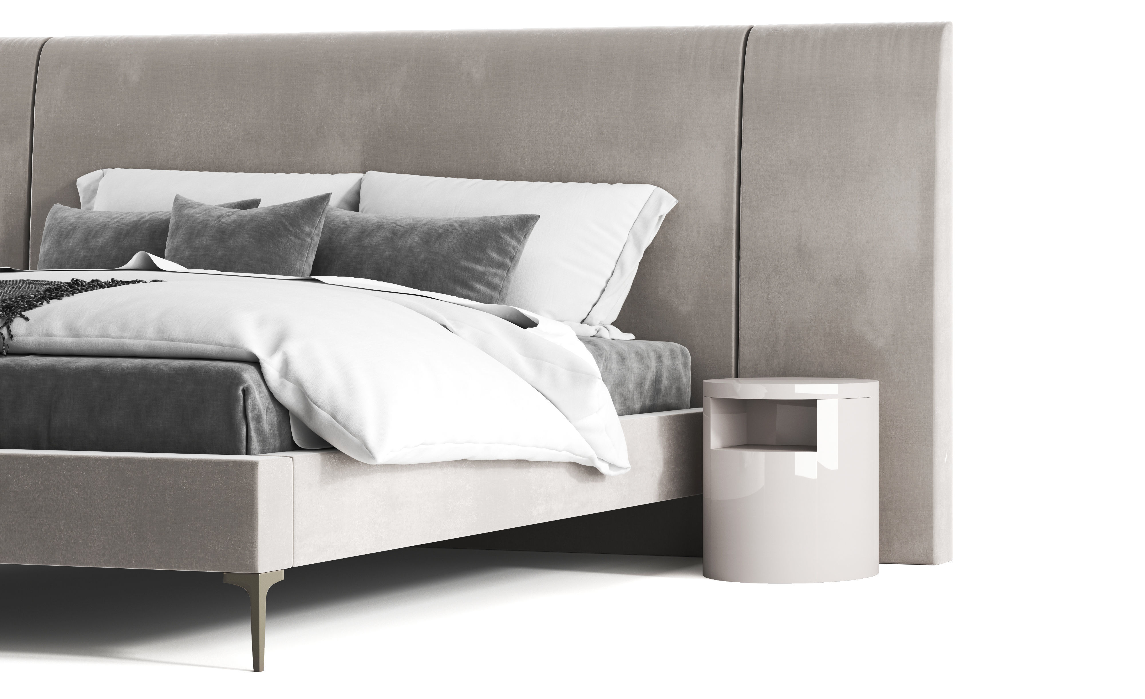 West Elm Andes Wide Bed 3D model_3