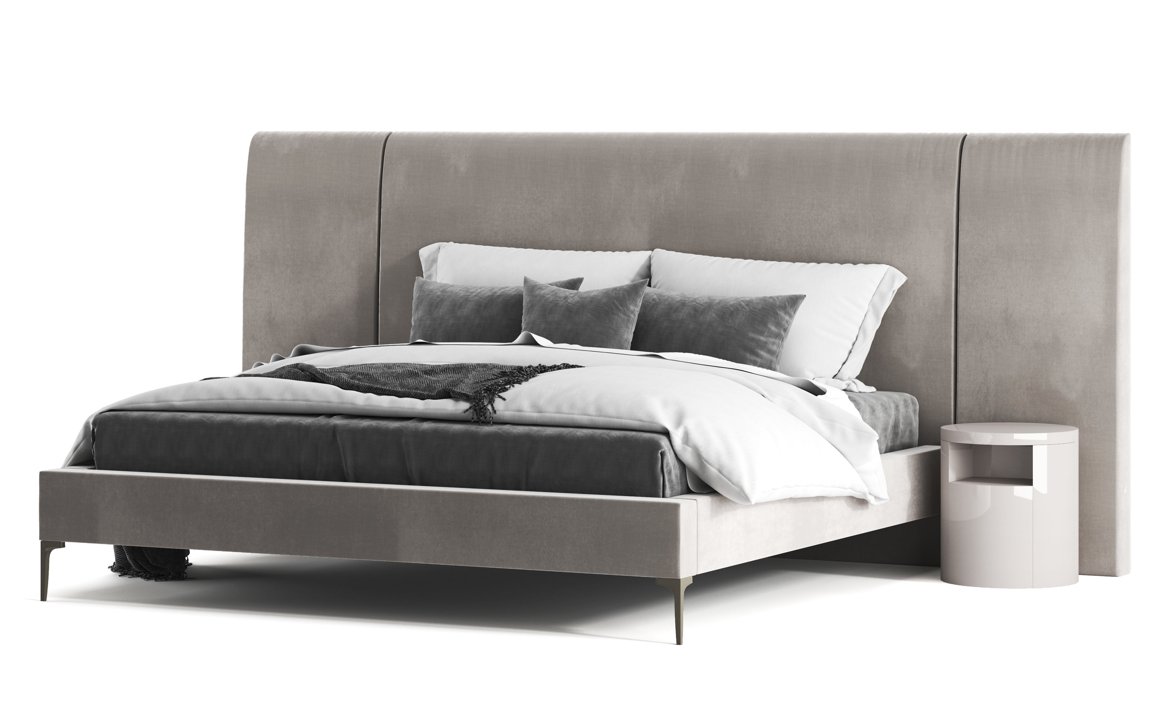 West Elm Andes Wide Bed 3D model_1