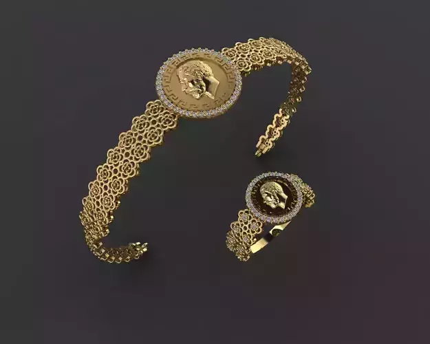 GC GOLD M0090- GEORGE V Diamond gold set 