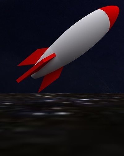 Rocket on box 3D print model