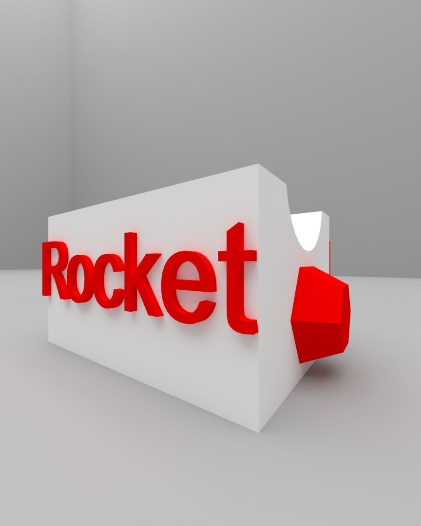 Rocket on box 3D print model_11