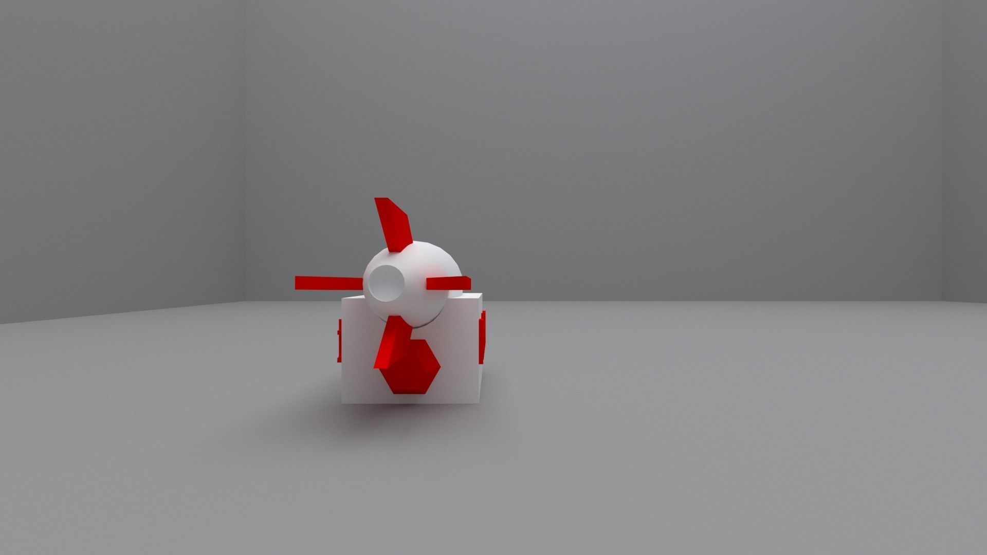 Rocket on box 3D print model_8