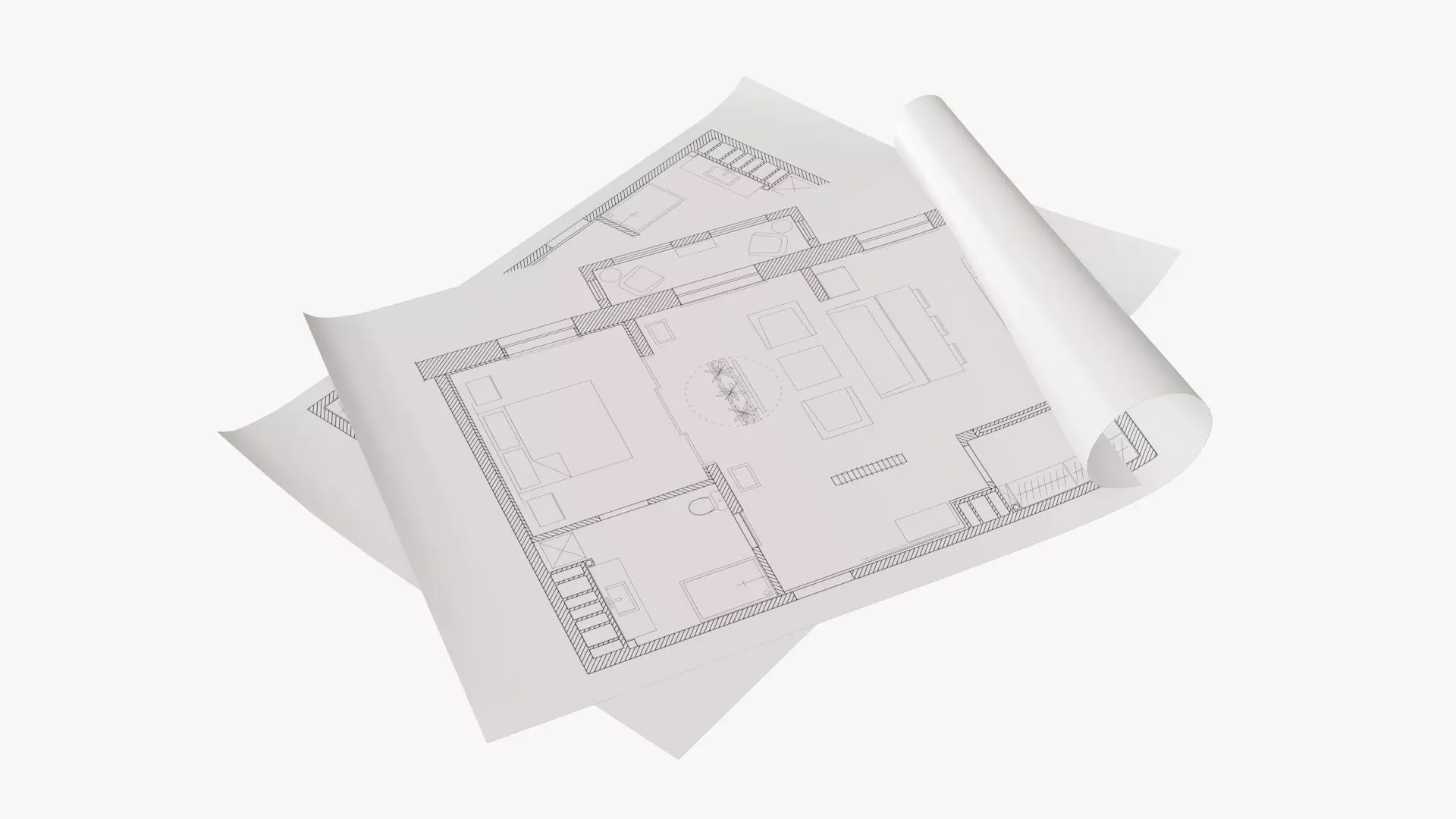 Sheets of paper 01 3D model