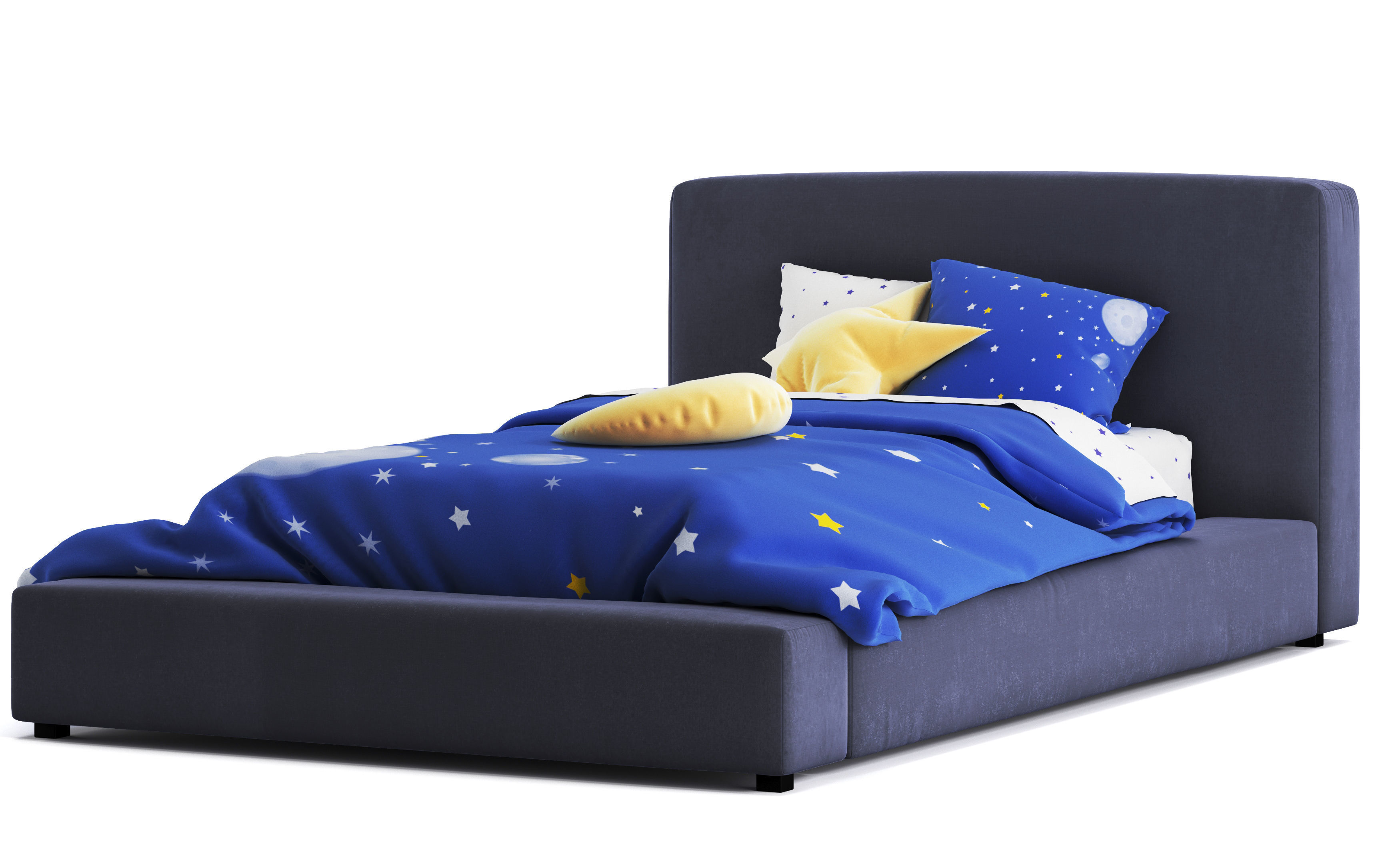 Alex Platform Bed 3D model_1