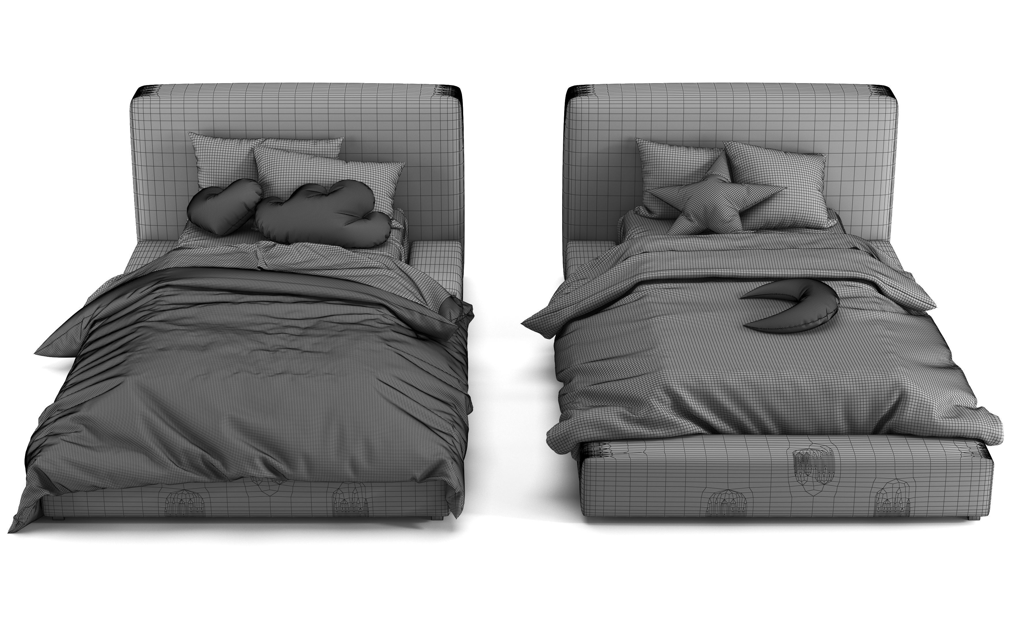 Alex Platform Bed 3D model_9