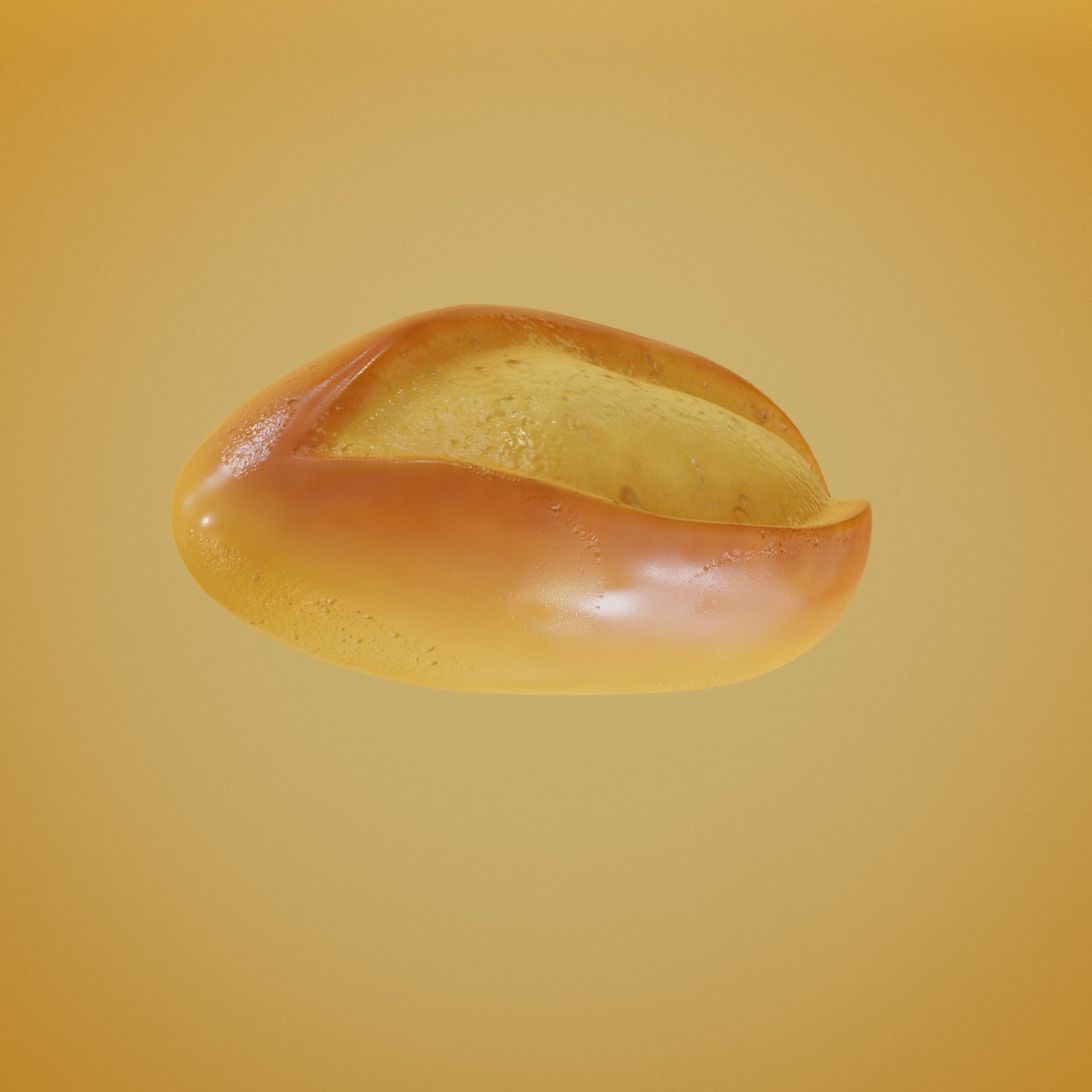 Small baguette bread cartoon 3D model_2