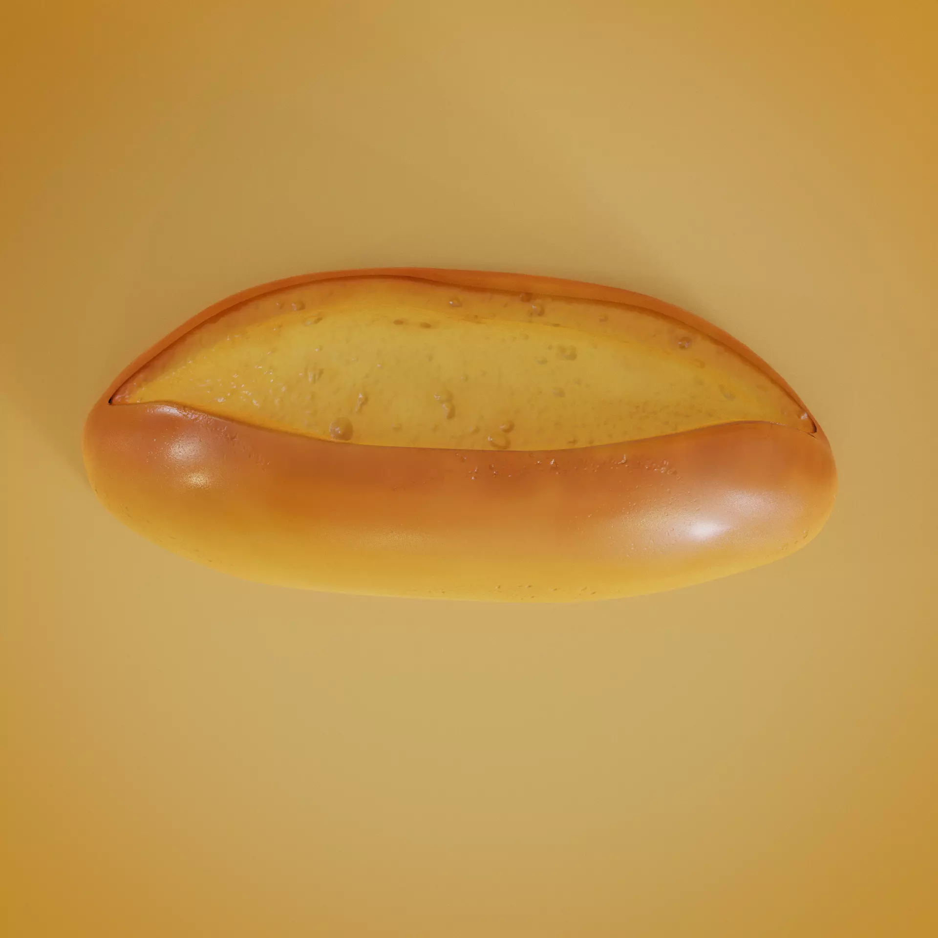 Small baguette bread cartoon 3D model_0