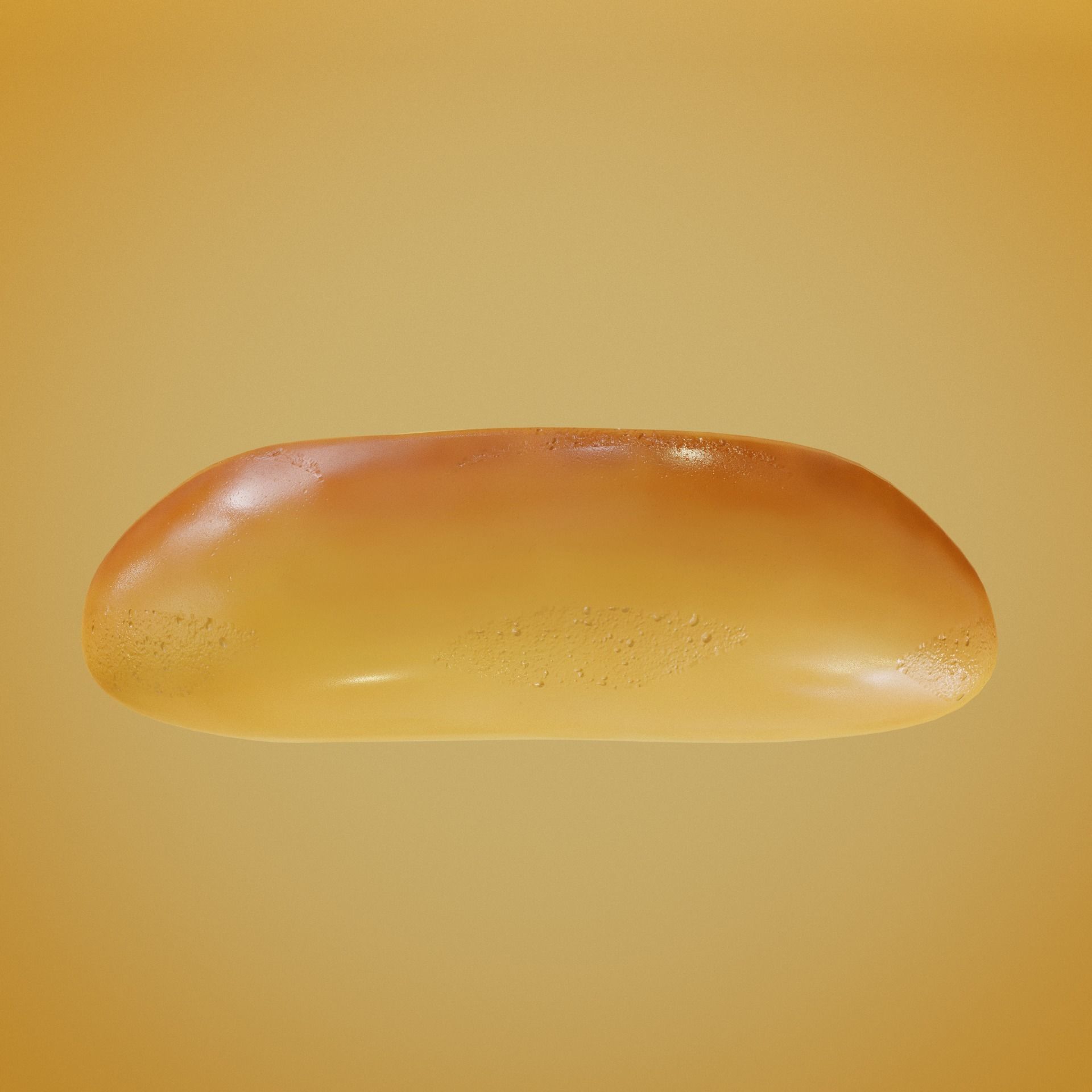 Small baguette bread cartoon 3D model_4