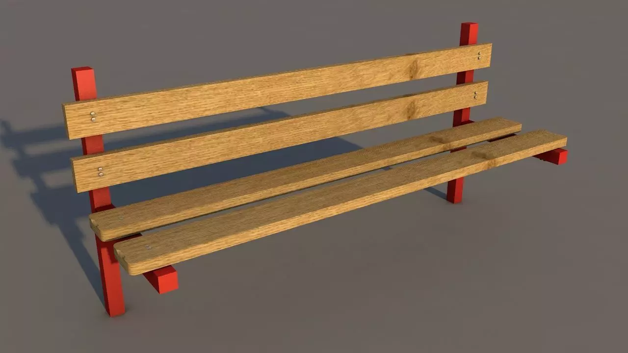 Bench wooden Free 3D model