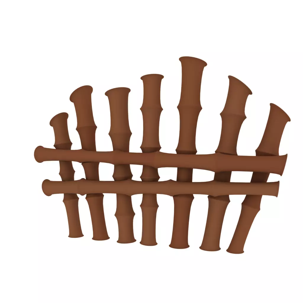 Bamboo fence 3D model_0