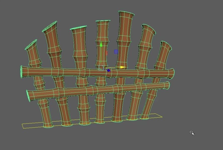 Bamboo fence 3D model_3
