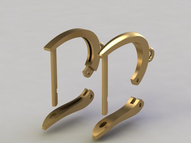 earring clasp 3D print model_3