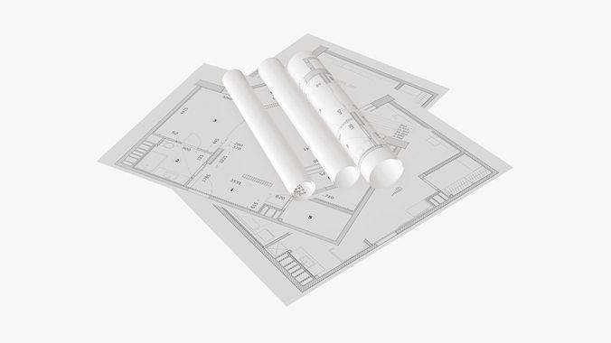 Paper scrolls and sheets 01 3D model