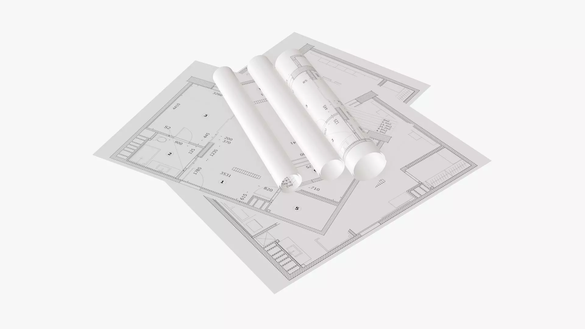 Paper scrolls and sheets 01 3D model_0