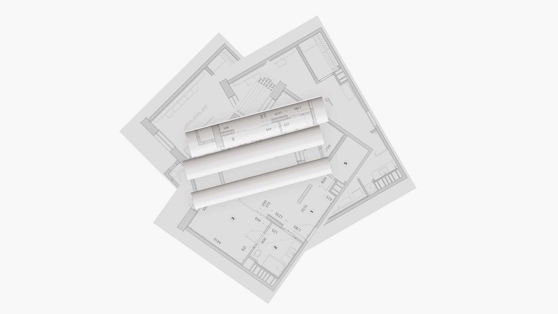 Paper scrolls and sheets 01 3D model_5
