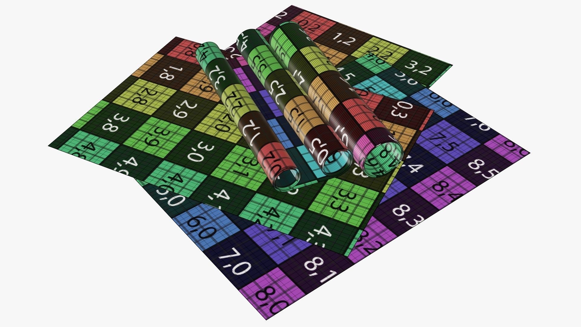 Paper scrolls and sheets 01 3D model_8