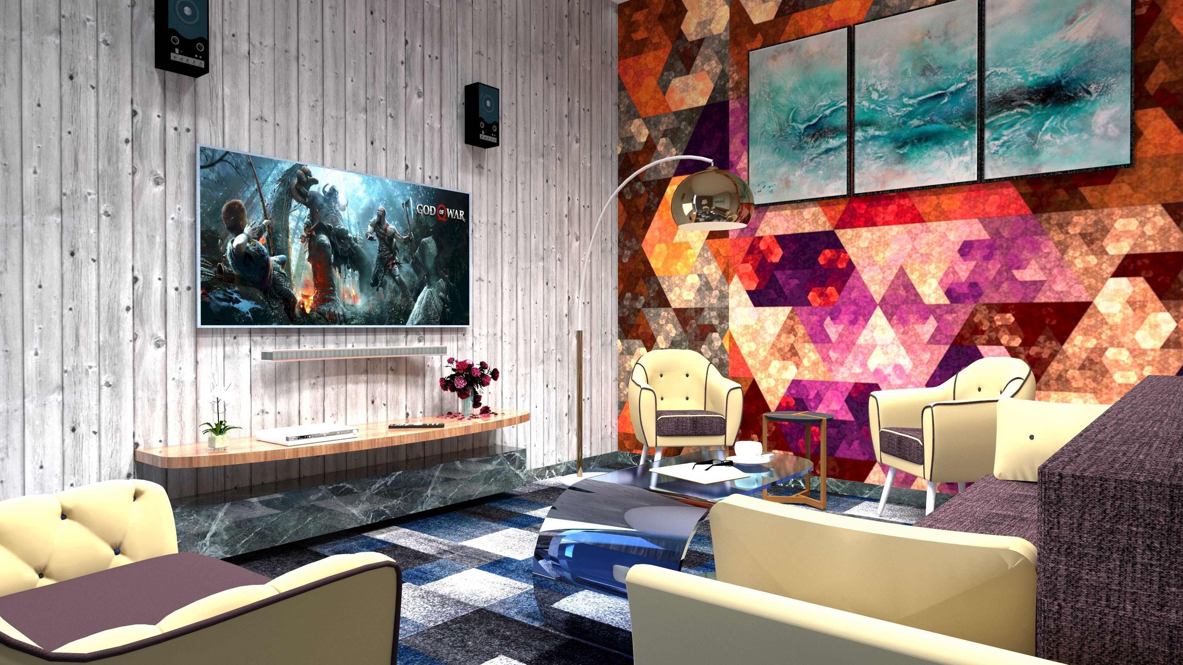 Modern VIP Waiting room  3D model_1