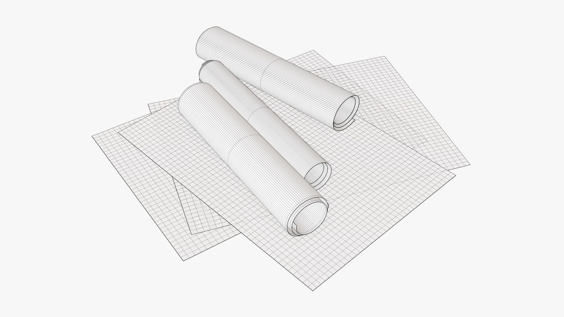 Paper scrolls and sheets 02 3D model_6
