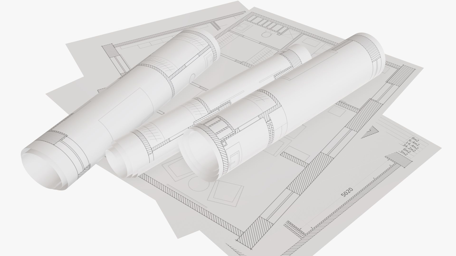 Paper scrolls and sheets 02 3D model_1