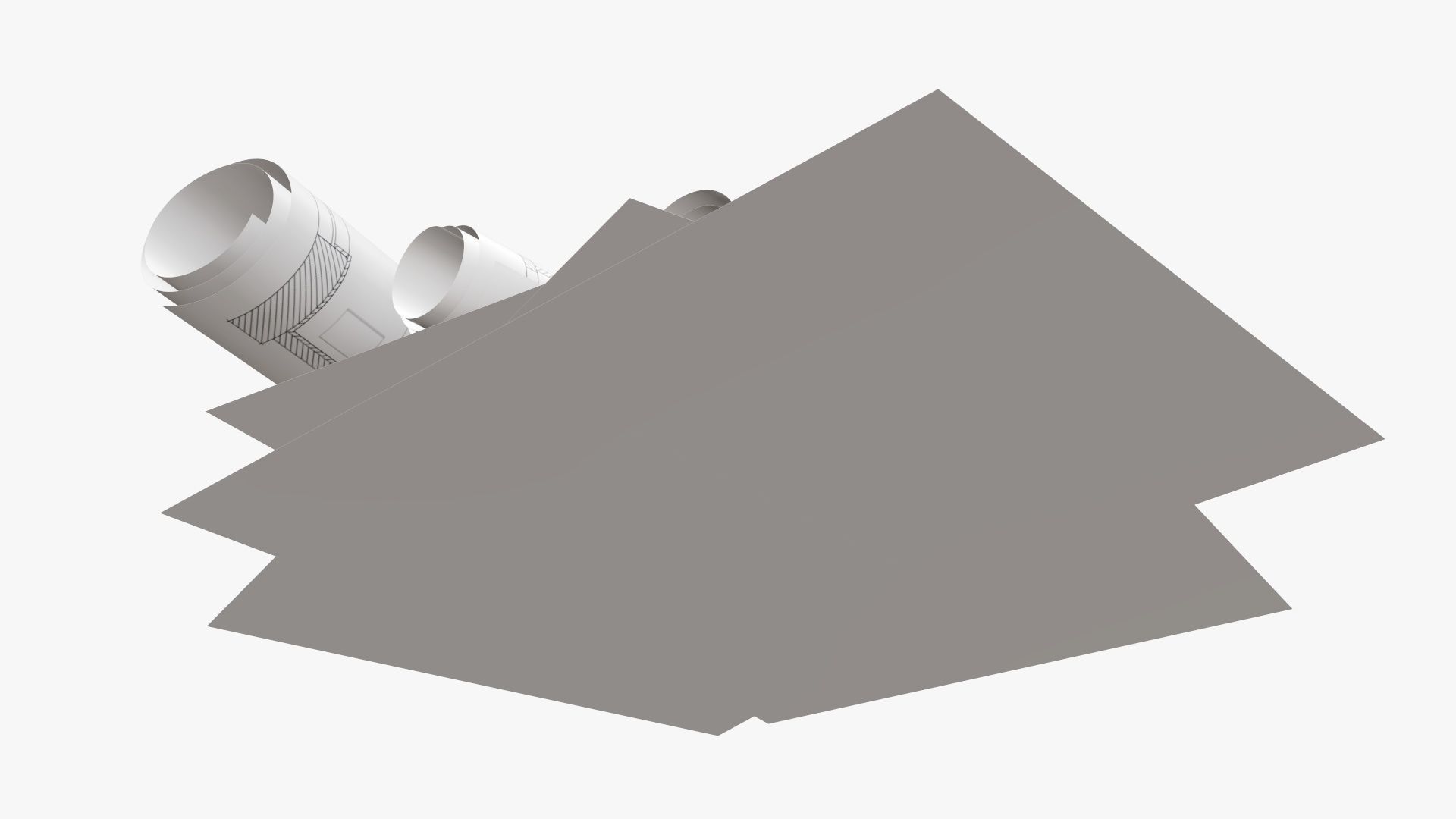 Paper scrolls and sheets 02 3D model_5