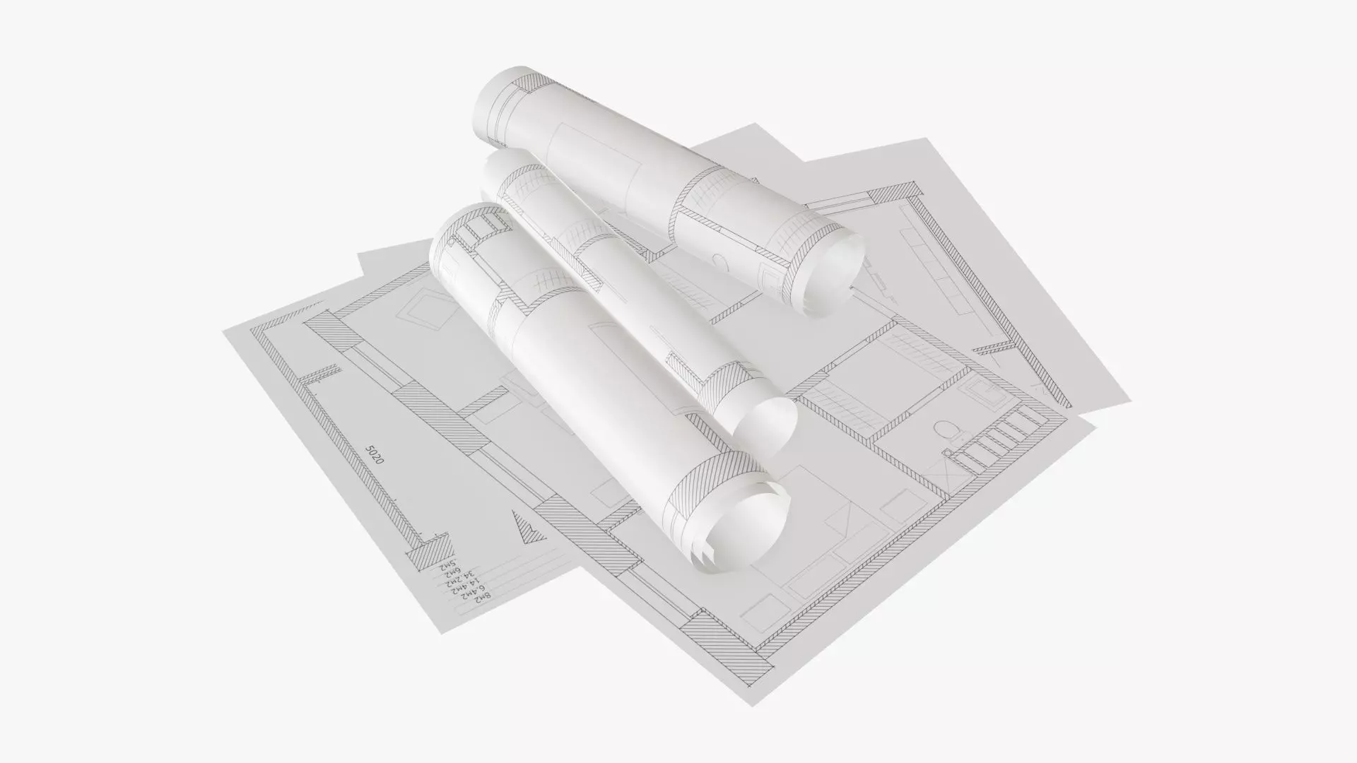 Paper scrolls and sheets 02 3D model_0