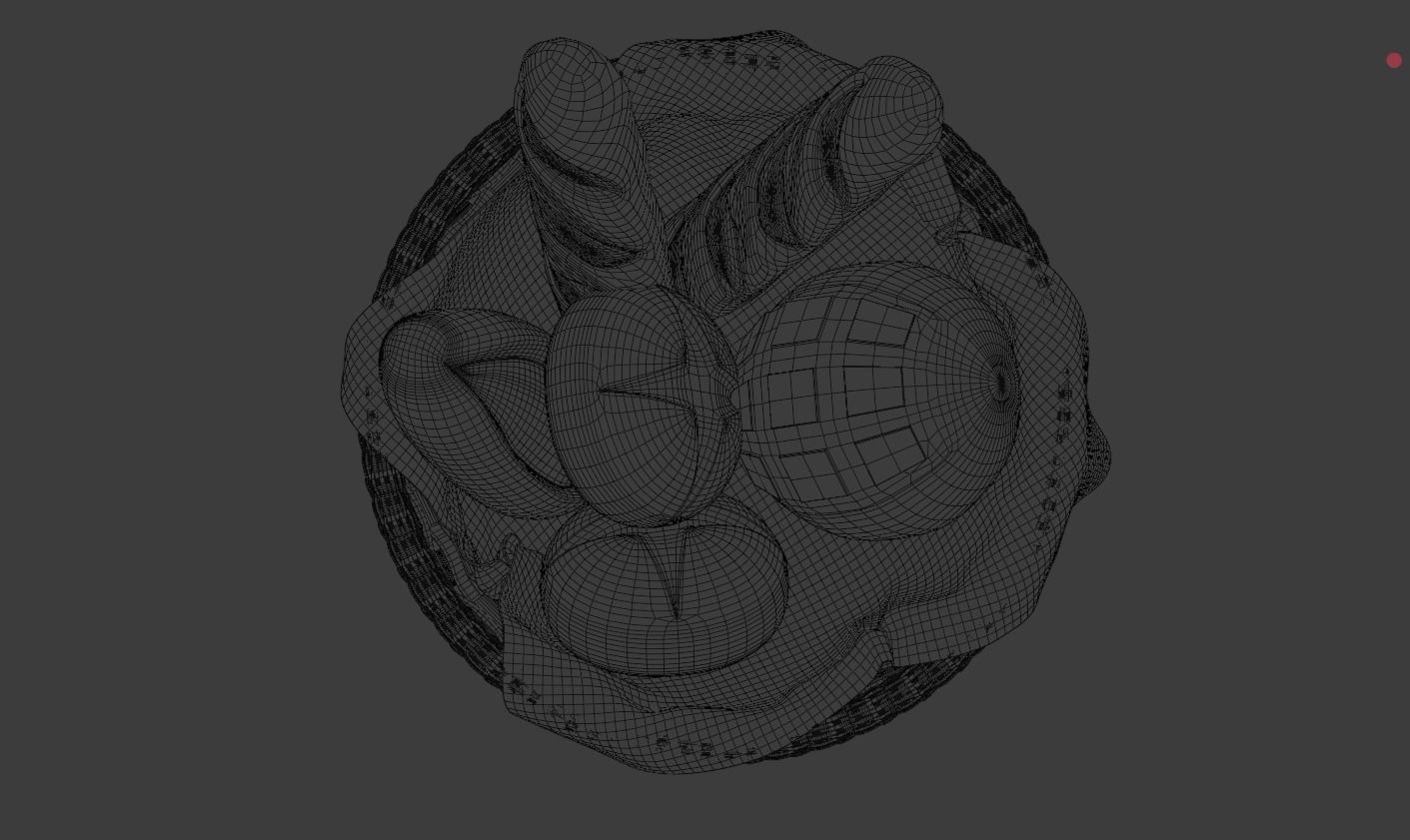 Bread basket wicker cartoon style 3D model_31