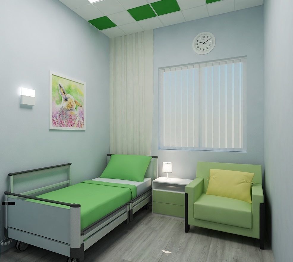 Solitary ward in the hospital 3D model_2