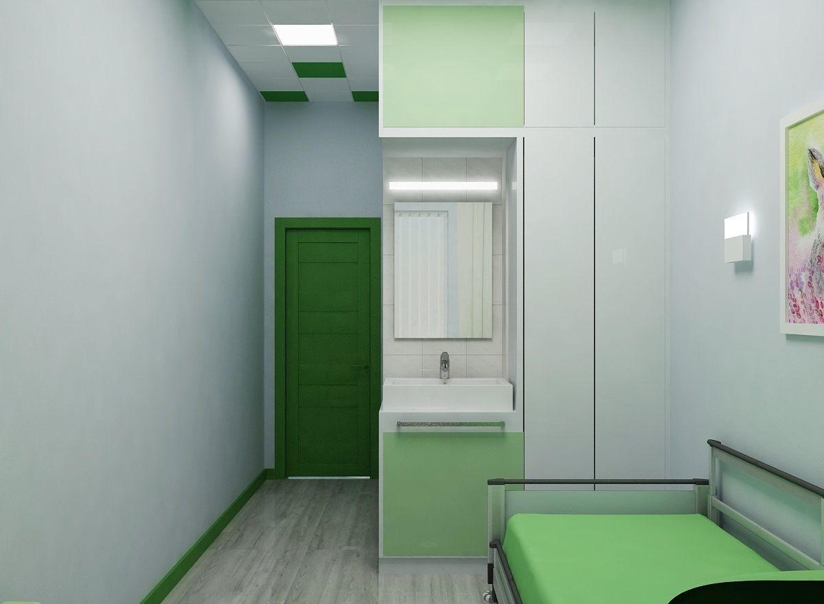 Solitary ward in the hospital 3D model_1