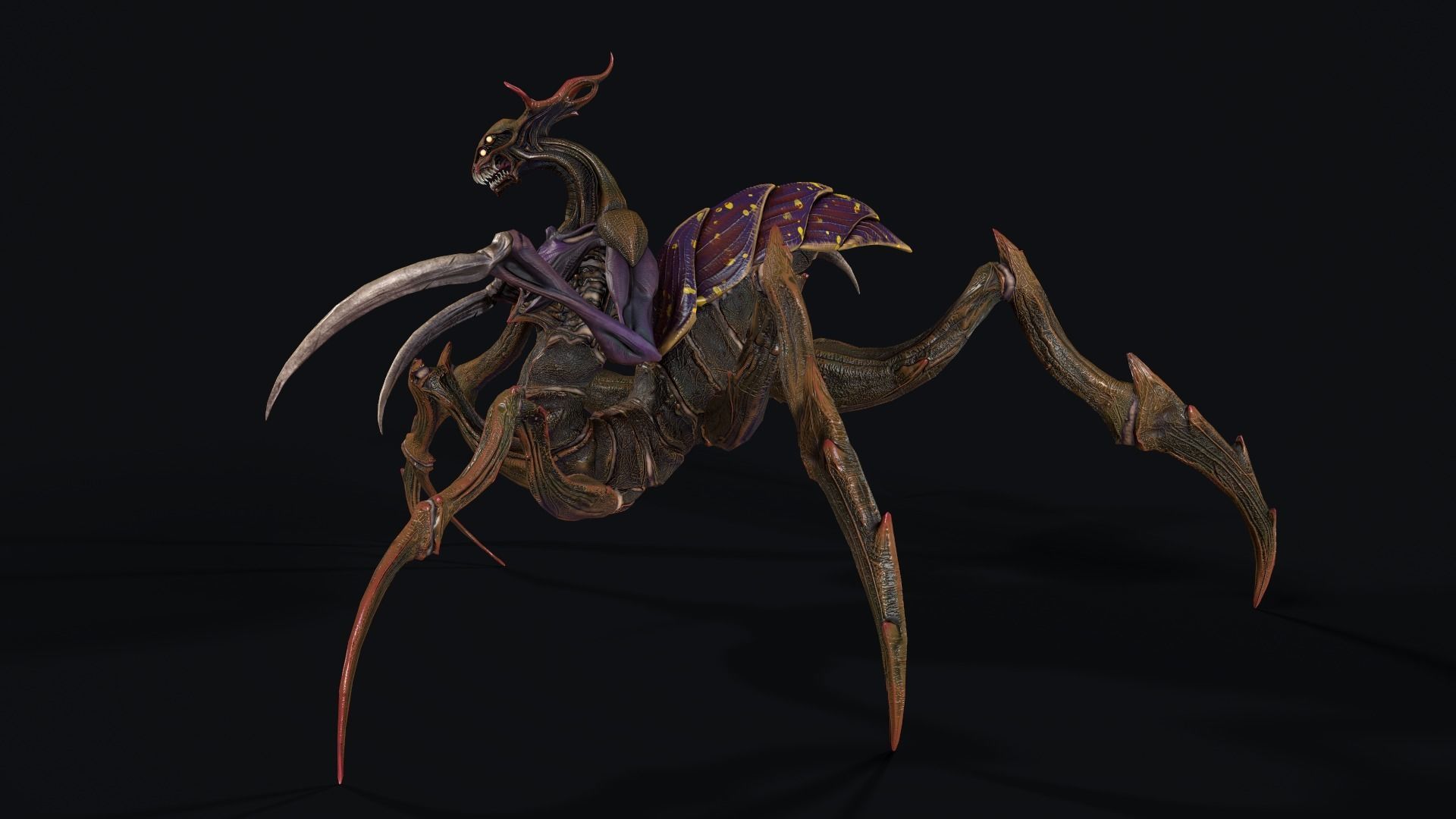 Alien Spider Low-poly 3D model_7