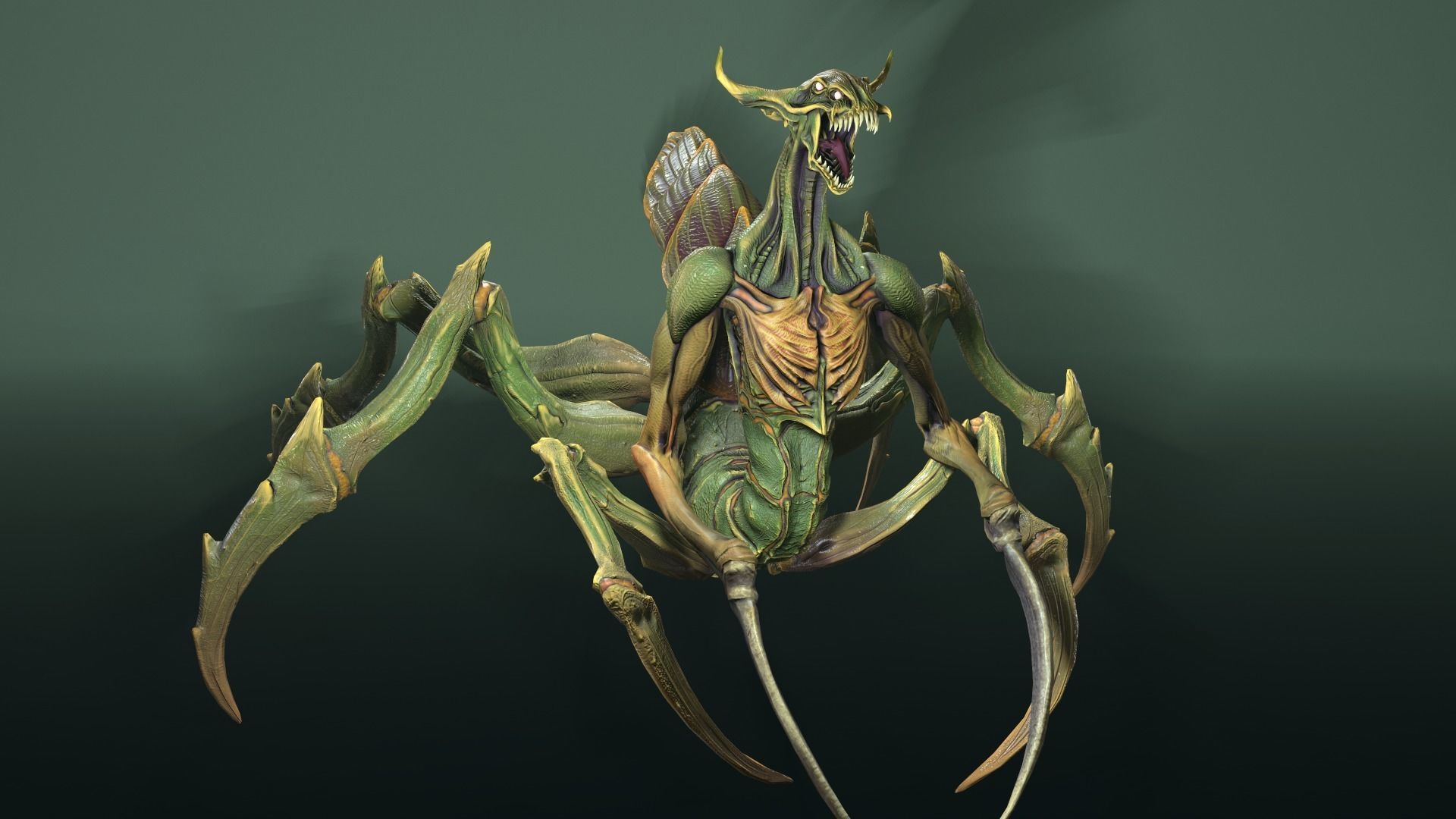 Alien Spider Low-poly 3D model_16