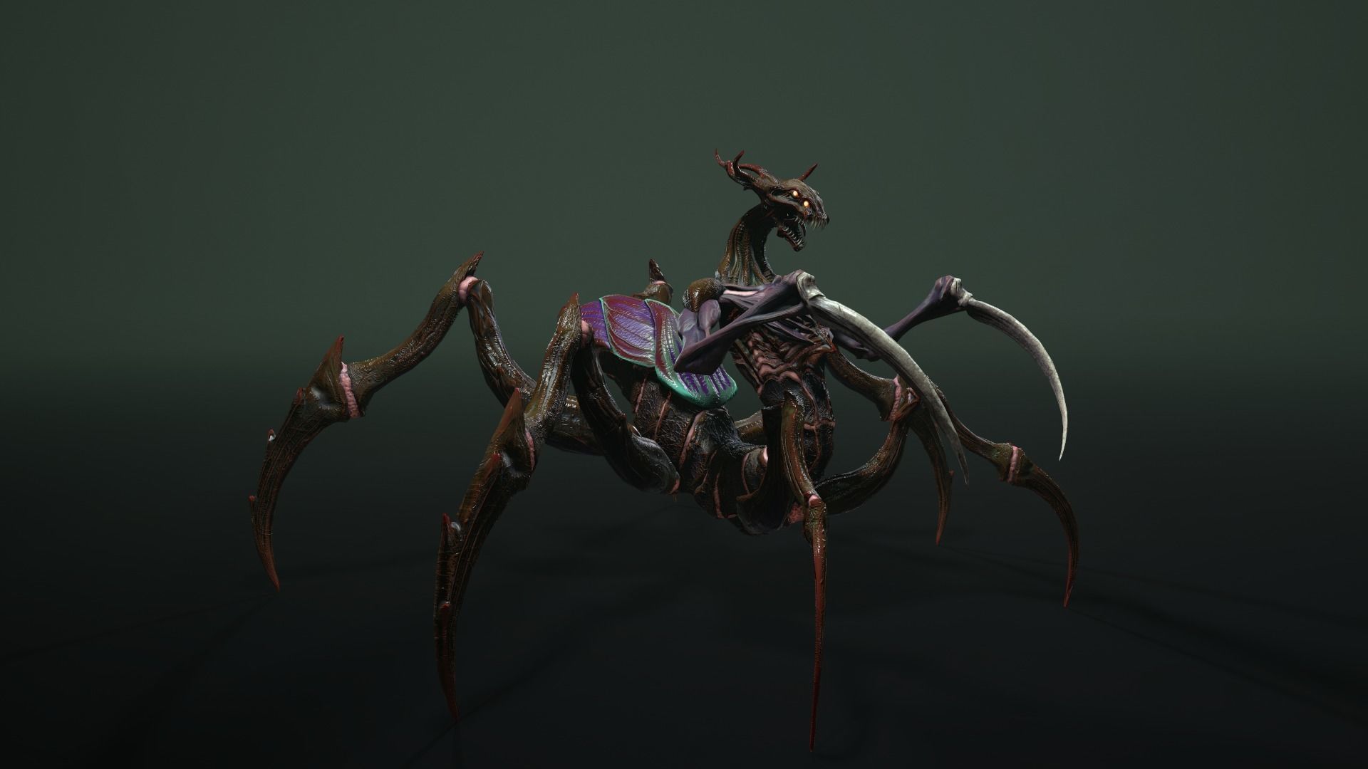 Alien Spider Low-poly 3D model_5