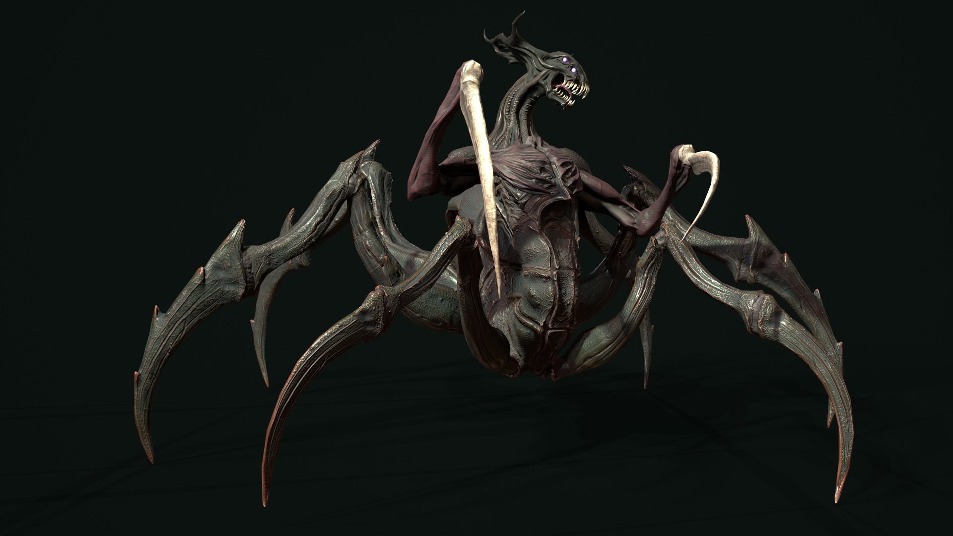 Alien Spider Low-poly 3D model_14