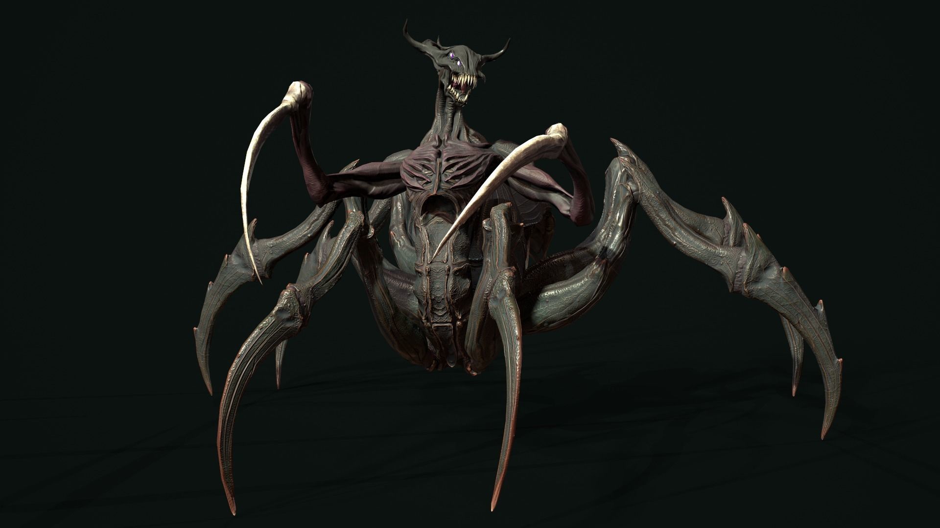 Alien Spider Low-poly 3D model_2