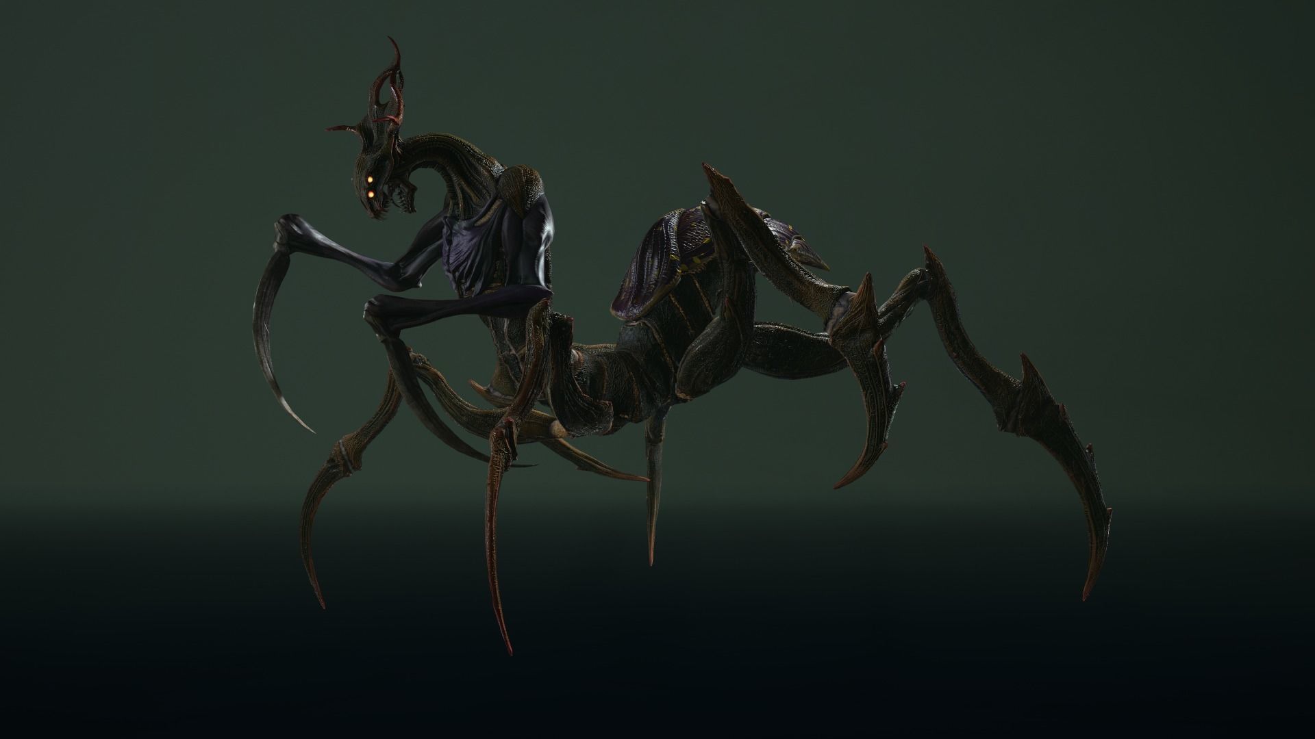 Alien Spider Low-poly 3D model_9