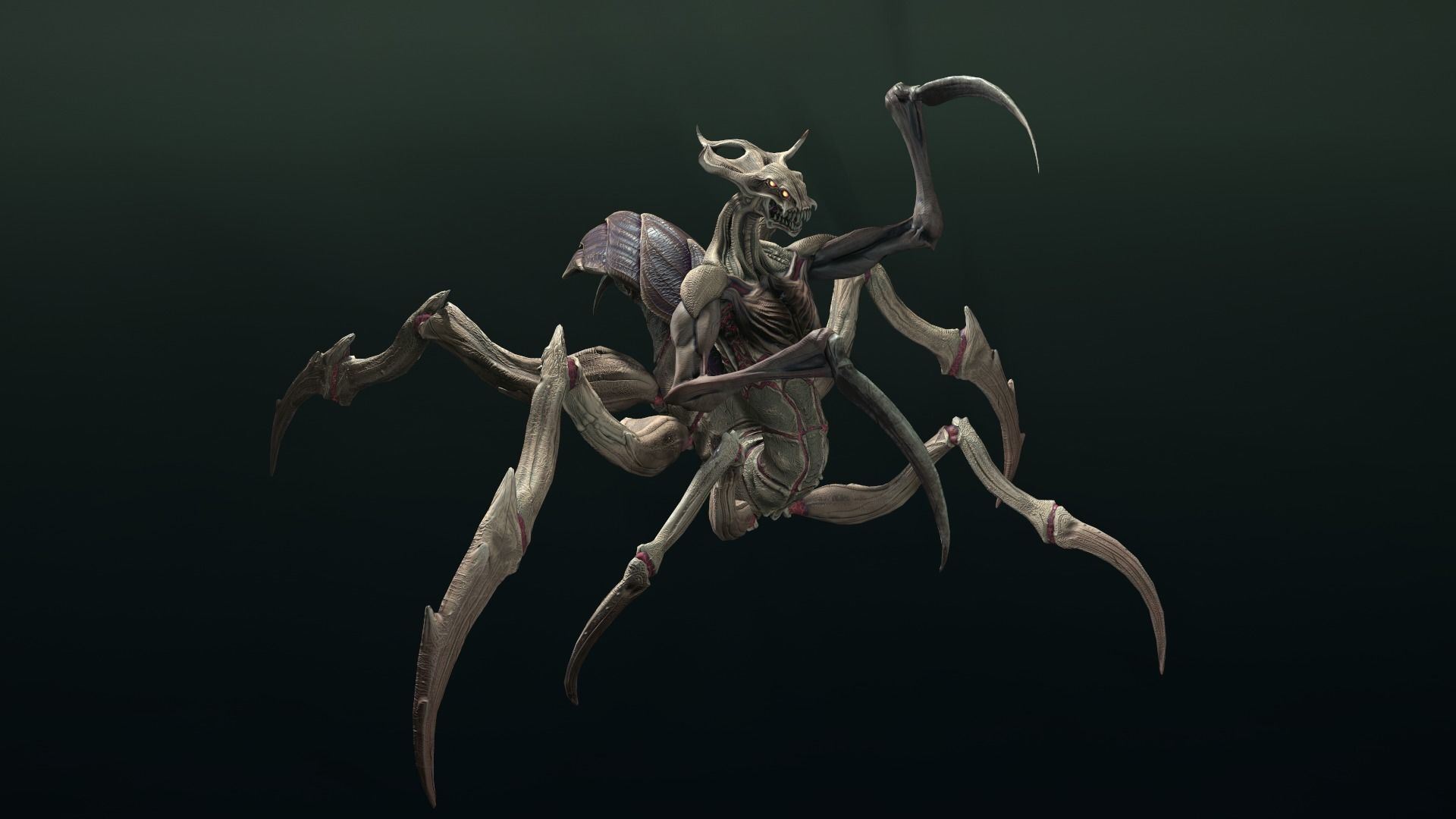 Alien Spider Low-poly 3D model_4