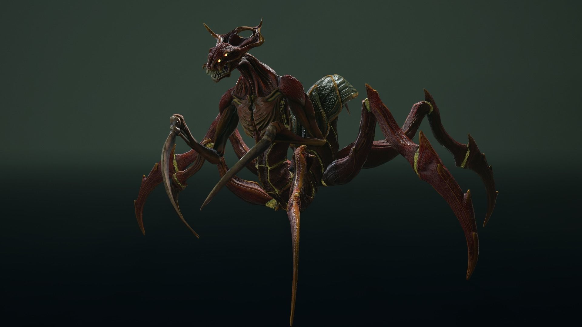 Alien Spider Low-poly 3D model_17