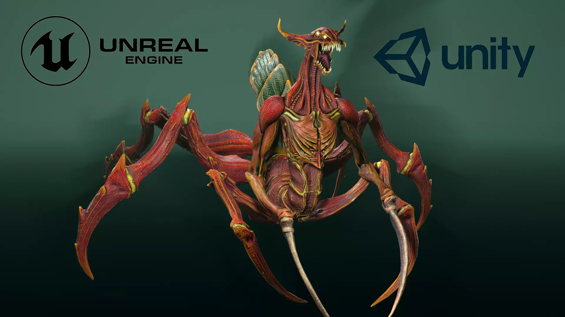 Alien Spider Low-poly 3D model_0