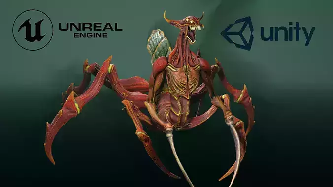 Alien Spider Low-poly 3D model