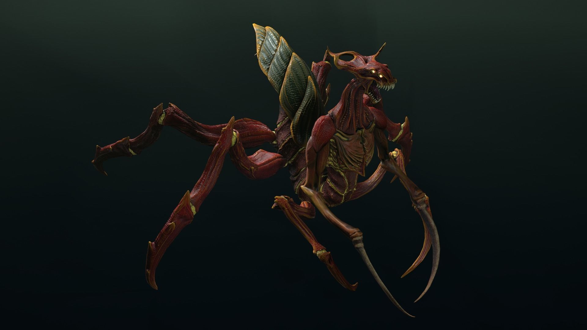 Alien Spider Low-poly 3D model_6