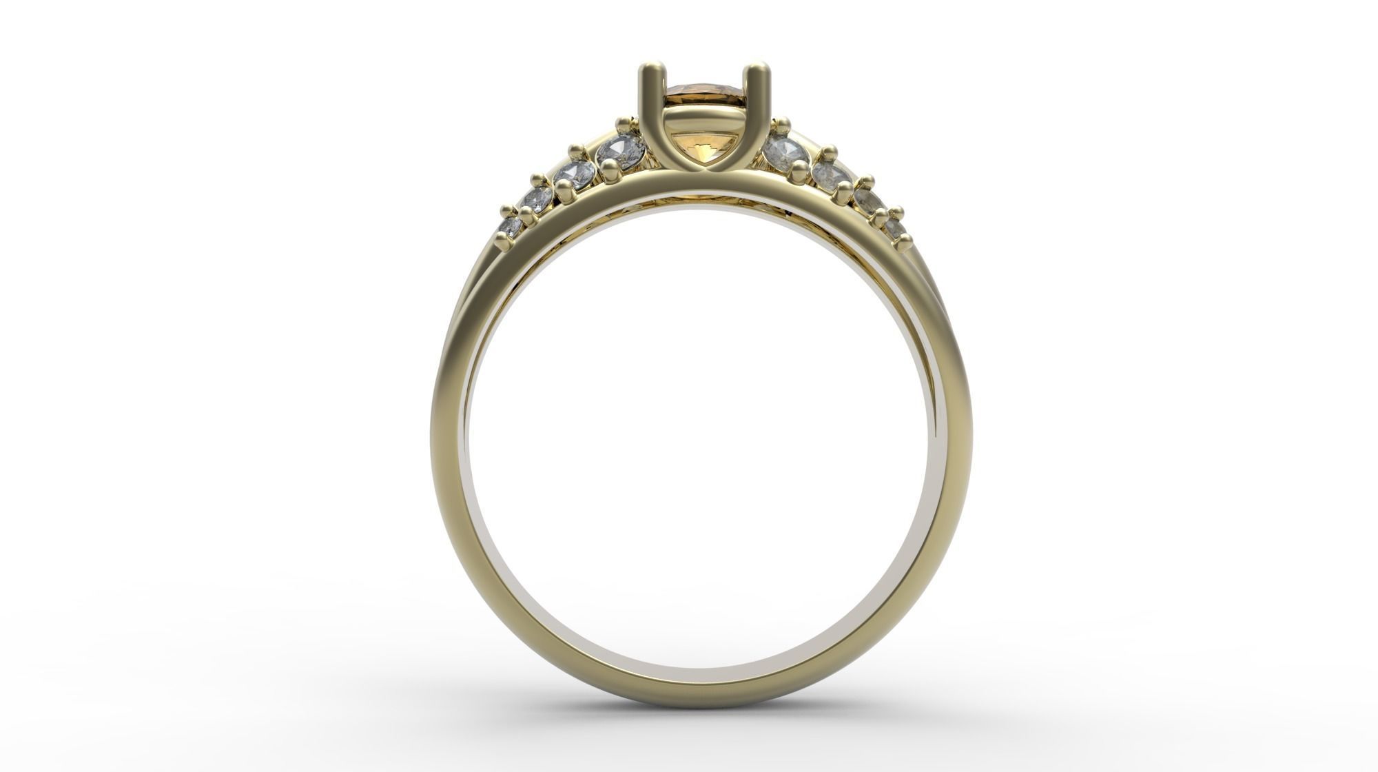wedding  female engagement diamond ring  3D print model_3