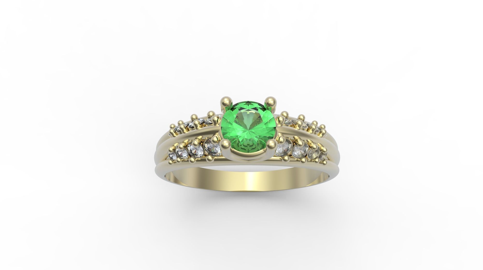 wedding  female engagement diamond ring  3D print model_2