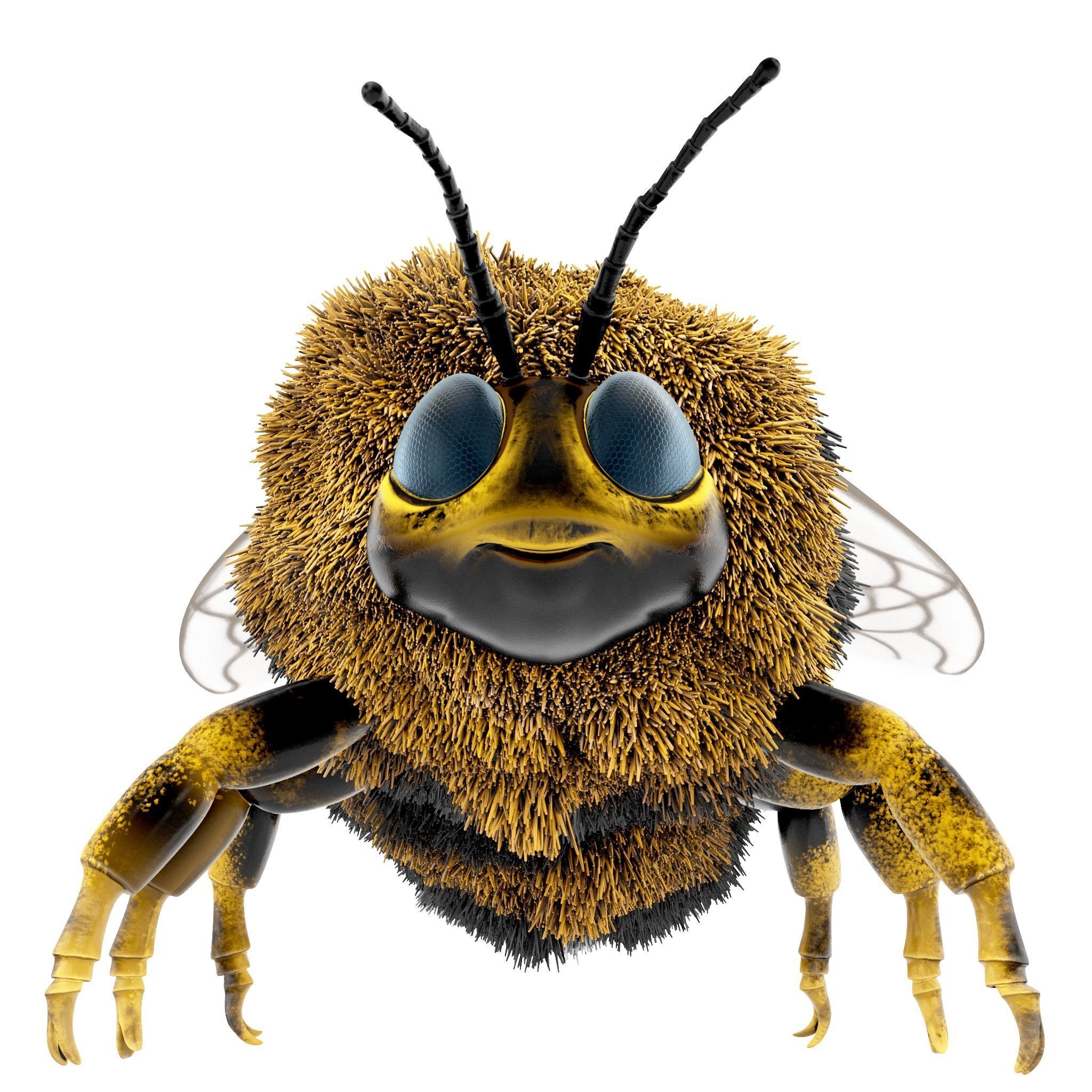 Bumblebee cartoon Low-poly 3D model_4