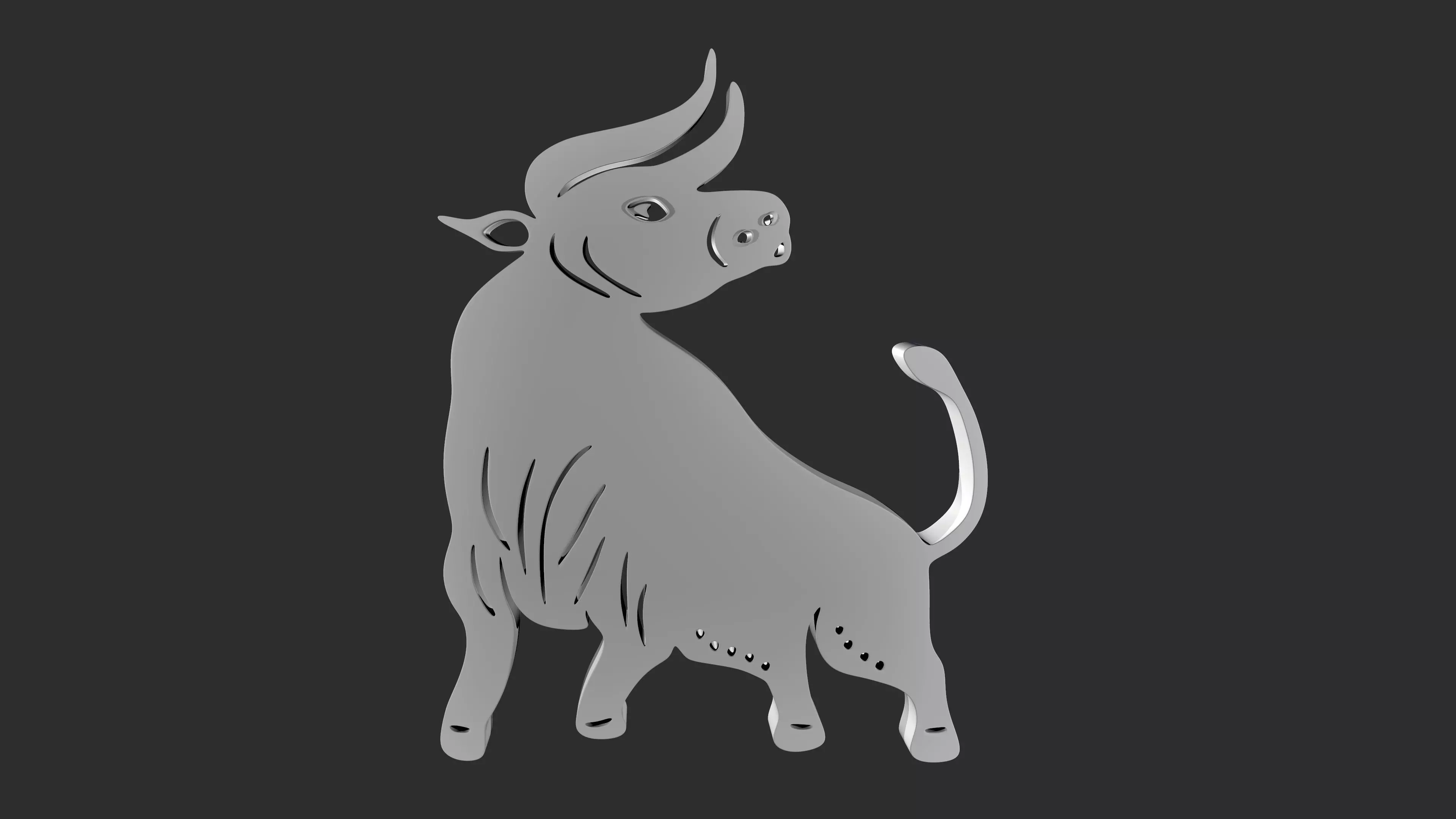 Relief bull 3D print model