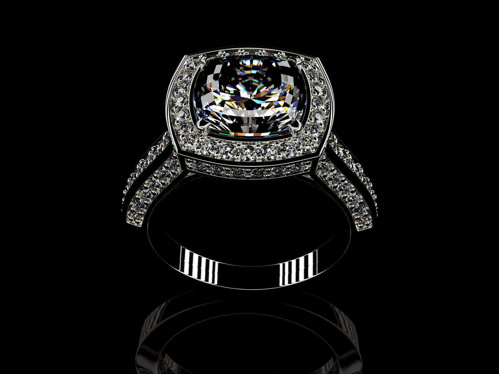 Engagement Ring 3D print model_7