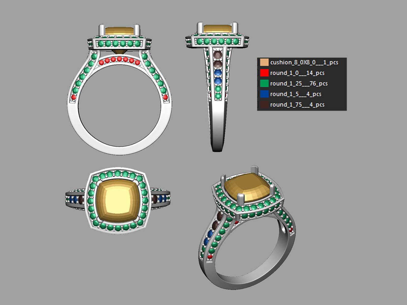 Engagement Ring 3D print model_9