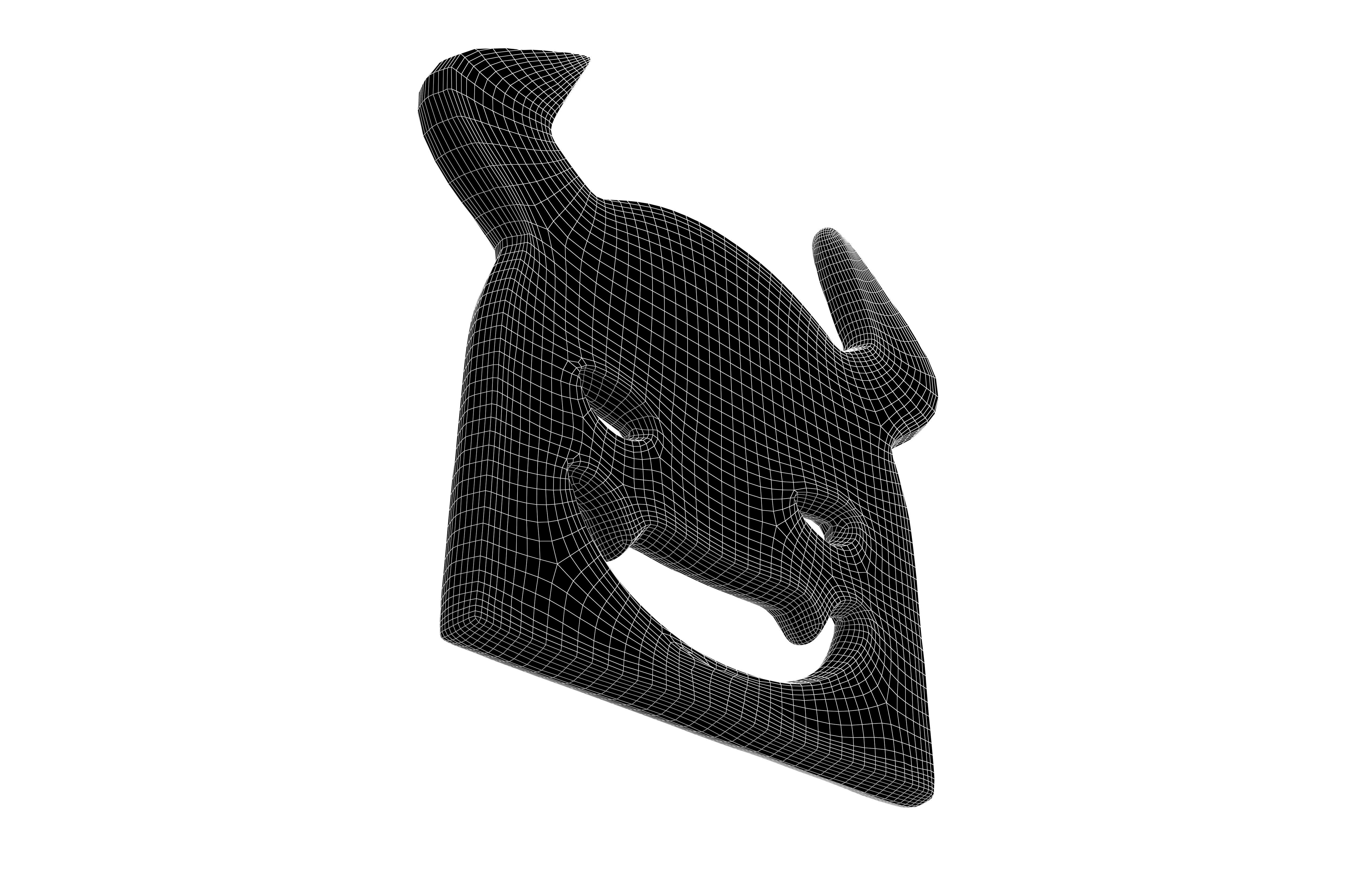 Angry Face with Horns Symbol V1 001 Low-poly 3D model_7