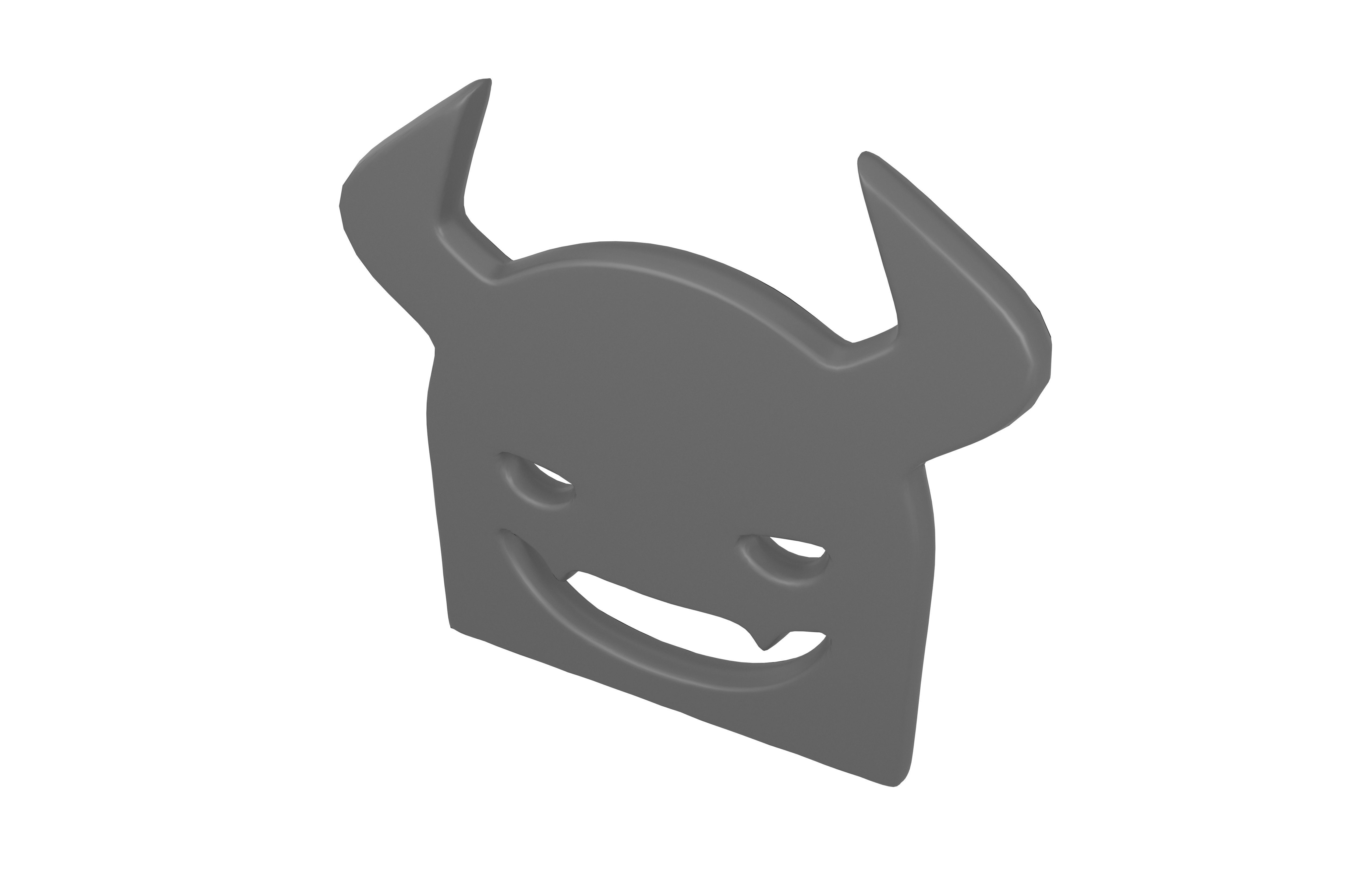 Angry Face with Horns Symbol V1 001 Low-poly 3D model_2